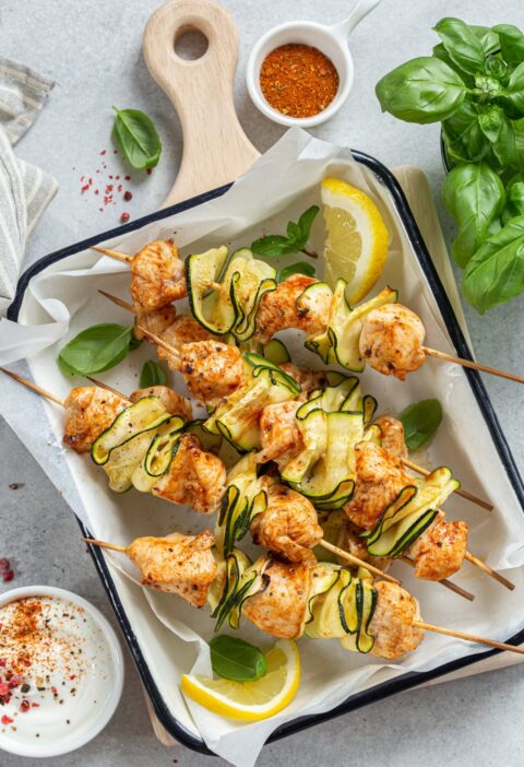 Skinny 5 dot com Poultry Entree Recipes Chicken Skewers 5 Ingredient Recipes