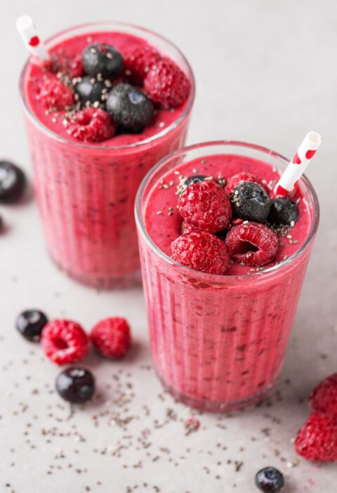5 Ingredient Recipes Skinny 5 dot com Mixed Berry Smoothies
