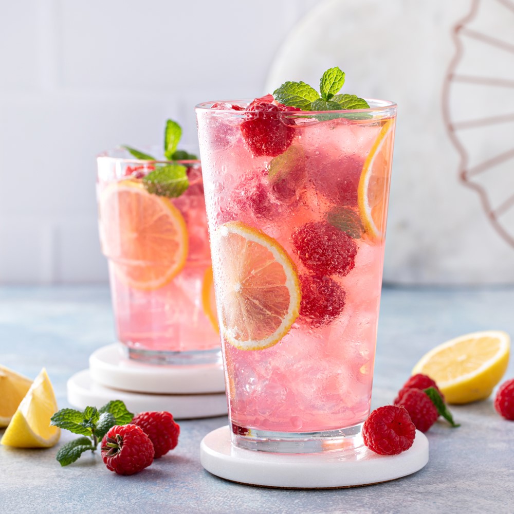 Skinny 5 dot com 5 Ingredient Recipes Sparkling Raspberry Lemonade  