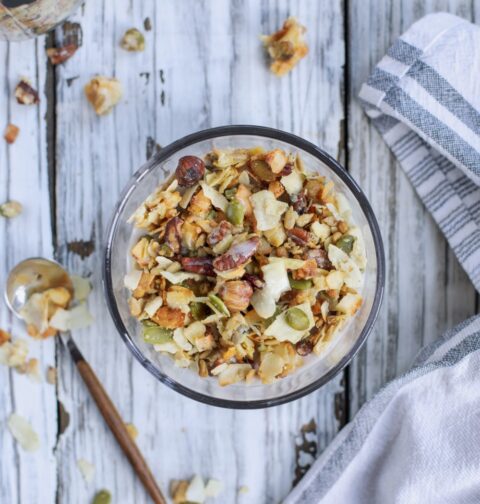 Skinny 5 dot com Nutty Keto Granola 5 Ingredient Recipes